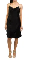 Gigi Moda Madonna Satin Mini Dress In Black In Black