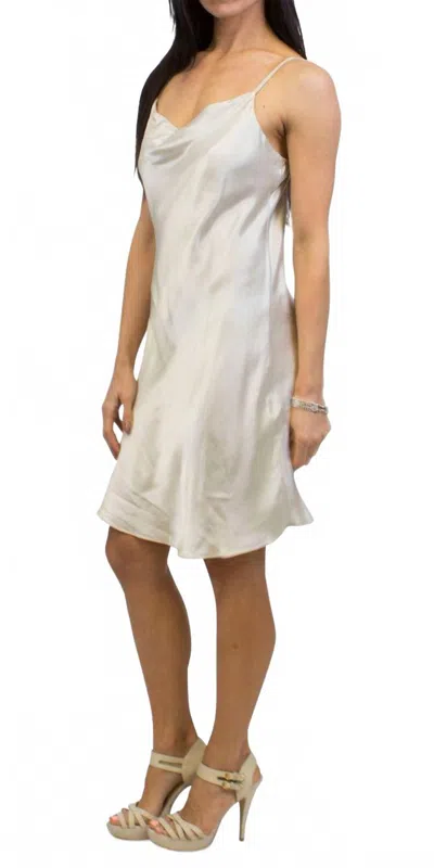 Gigi Moda Madonna Satin Mini Dress In Cream In Gold