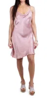 Gigi Moda Madonna Satin Mini Dress In Dusty Rose In Pink