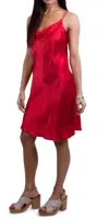 Gigi Moda Madonna Satin Mini Dress In Red In Pink