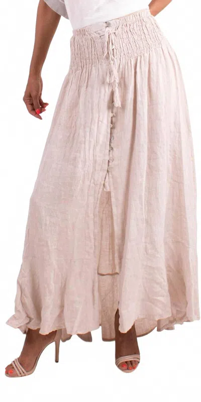 Gigi Moda Magdalena Linen Maxi Skirt In Beige In Neutral