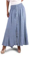 Gigi Moda Magdalena Linen Maxi Skirt In Blue In Blue