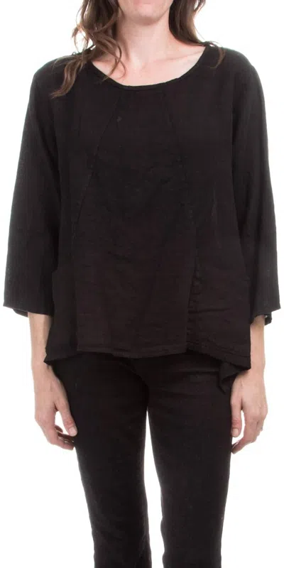 Gigi Moda Maira Linen Tunic Top In Black