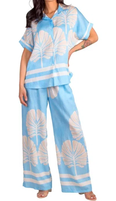 Gigi Moda Malta Button-down Shirt In Blue