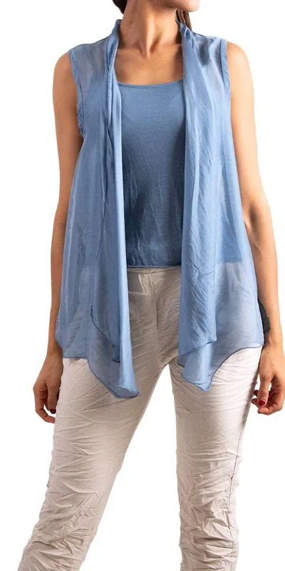 Gigi Moda Margherita Two-piece Silk Vest In Blue