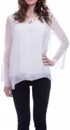 Gigi Moda Mariam Boho Long Sleeve Blouse In White In White