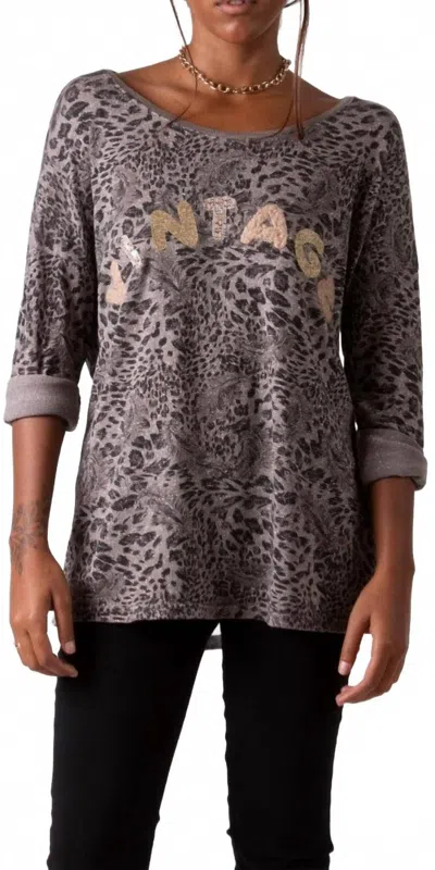 Gigi Moda Mista Top In Chocolate In Gold
