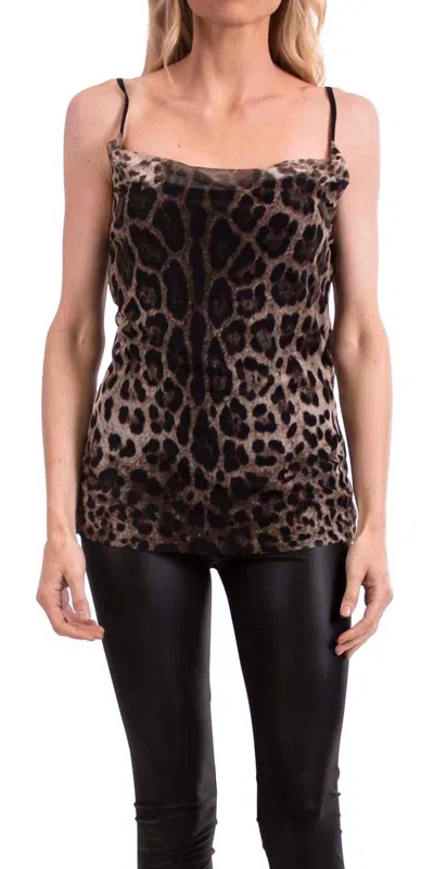 Gigi Moda Miuccia Cowl Neck Top In Brown In Multi