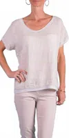 Gigi Moda Nico Linen Top In Beige In Gray