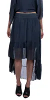 Gigi Moda Noemie Maxi Skirt In Charcoal In Blue