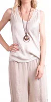Gigi Moda Nola Scoop Neck Tank Top In Cream In White
