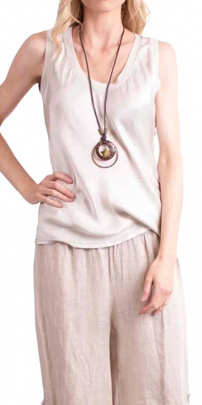 Gigi Moda Nola Scoop Neck Tank Top In Cream In White