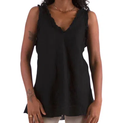 Gigi Moda Nova Linen Sleeveless Top In Black