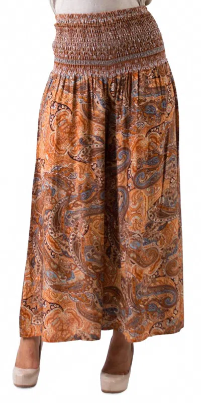 Gigi Moda Paisley Jasper Wide Leg Pant In Rust In Brown