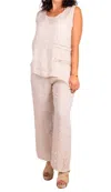 Gigi Moda Palermo Linen Pants In Beige In Neutral