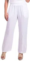 Gigi Moda Palermo Linen Straight Pants In White In White