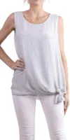 Gigi Moda Paola Scoop Neck Silk Tank Top In Dove Gray In White