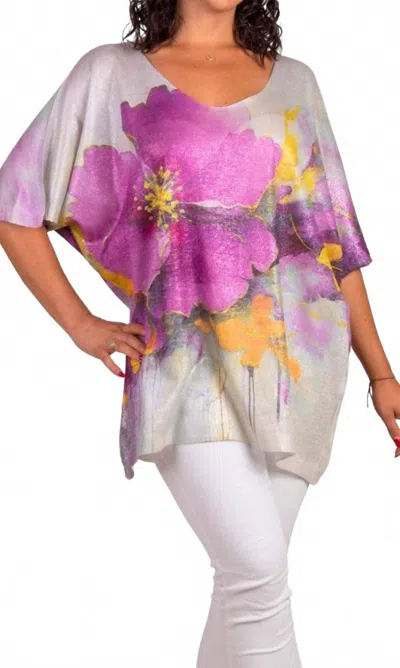 Gigi Moda Papavero Knit Top In Magenta In Multi