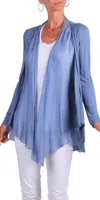 Gigi Moda Pia Open Fornt Cardigan In Blue In Blue