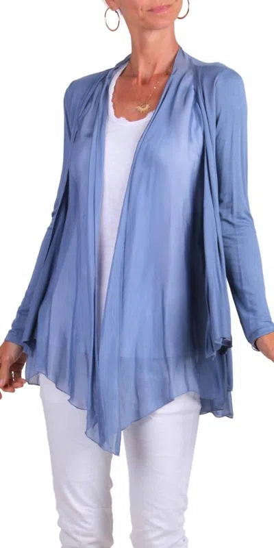 Gigi Moda Pia Open Fornt Cardigan In Blue