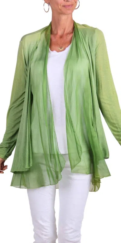 Gigi Moda Pia Open Front Cardigan In Green