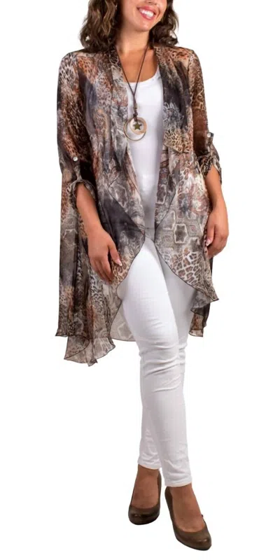Gigi Moda Portici Paisley Silk Cardigan In Black In Multi