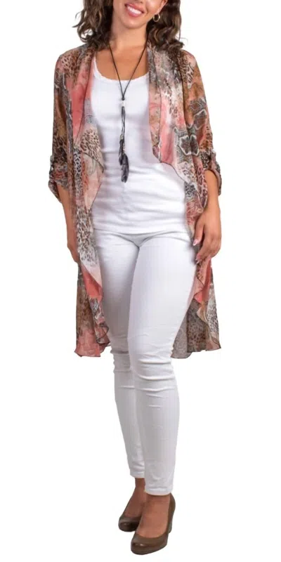 Gigi Moda Portici Paisley Silk Cardigan In Rosewood In White