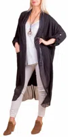 Gigi Moda Prato Open Front Cardigan In Black In Black