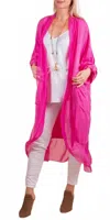 Gigi Moda Prato Open Front Cardigan In Hot Pink In Pink
