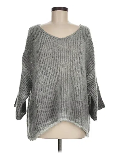 Pre-owned Gigi Moda Pullover Sweater In Gray