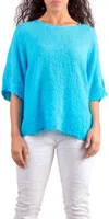 Gigi Moda Rina Waffle Cotton Top In Turquoise In Blue