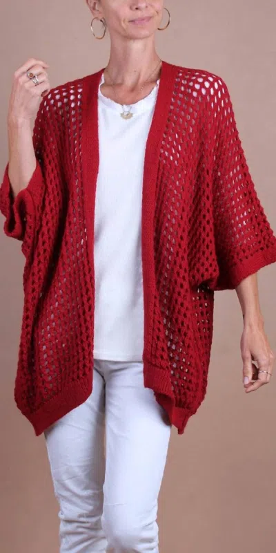 Gigi Moda Romola Knit Cardigan In Burgundy In Red