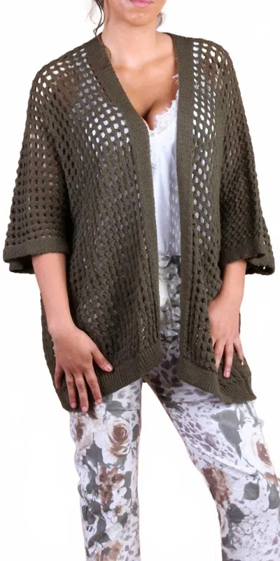 Gigi Moda Romola Knit Cardigan In Olive In Gray