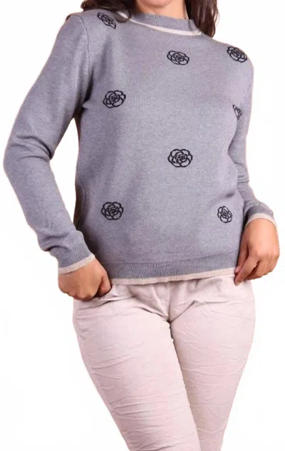 Gigi Moda Rosa Long Sleeve Sweater In Dove Grey In Gray