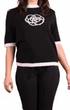 Gigi Moda Rosa Short Sleeve Sweater In Black In Black