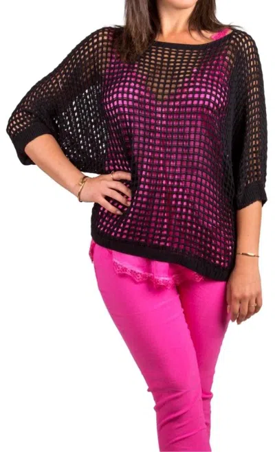 Gigi Moda Rosana Crew Neck Knit Sweater In Black