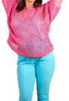 Gigi Moda Rosana Crew Neck Knit Sweater In Hot Pink In Pink