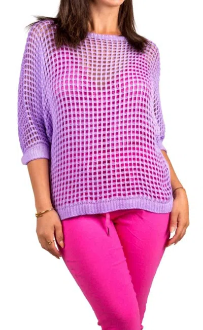 Gigi Moda Rosana Crew Neck Knit Sweater In Lavender In Pink