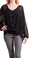 Gigi Moda Ryana Long Sleeve Blouse In Black In Black