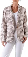 Gigi Moda Sabrina Camo Linen Blazer In Beige In Neutral