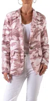 Gigi Moda Sabrina Camo Linen Blazer In Pink In Pink