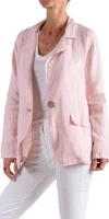 Gigi Moda Sabrina Linen Long Sleeve Blazer In Pink In Pink