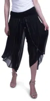 Gigi Moda Selena Wide Leg Silk Pants In Black In White
