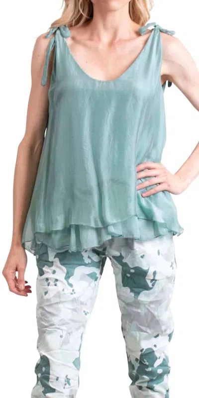 Gigi Moda Semilia Scoop Neck Tank Top In Lake Green In Multi