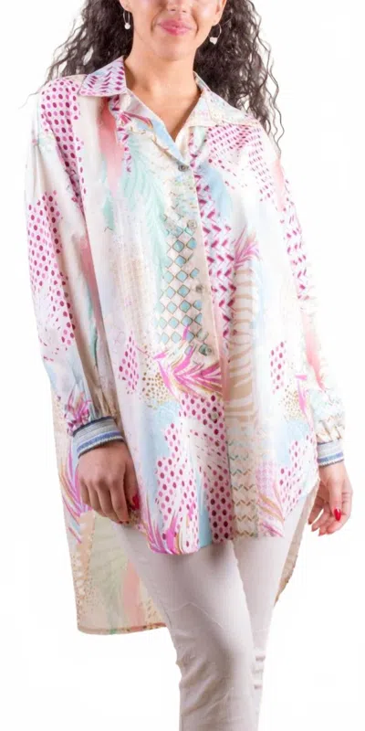Gigi Moda Serra Long Sleeve Button Down Shirt In Beige In Multi