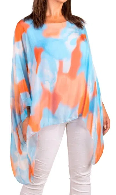 Gigi Moda Seta Aura Print Kaftan In Blue In Multi