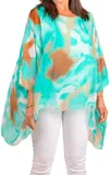 Gigi Moda Seta Aura Print Kaftan In Mint In Green