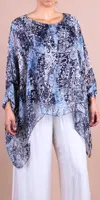 Gigi Moda Seta Paisley Print Kaftan Top In Navy In Blue