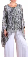 Gigi Moda Seta Paisley Print Kaftan Top In Olive In Green