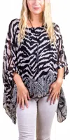 Gigi Moda Seta Unica Kaftan Top In Black In Black
